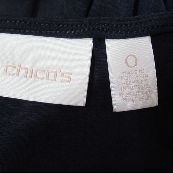 Chico’s Blue Zipper Detail Knit Kit Faux Wrap Dress Size Small - Picture 7 of 15